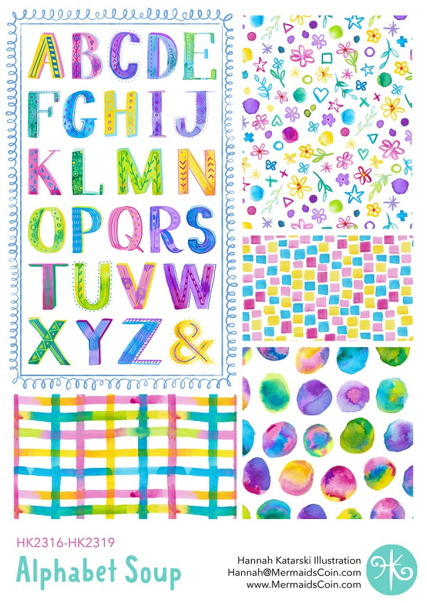 Alphabet bright patterns for children