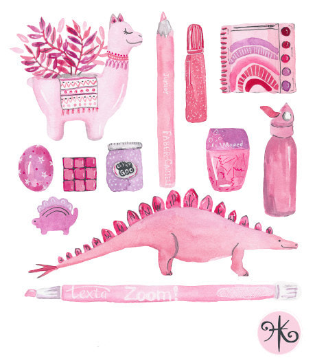 Pink stationery surface design