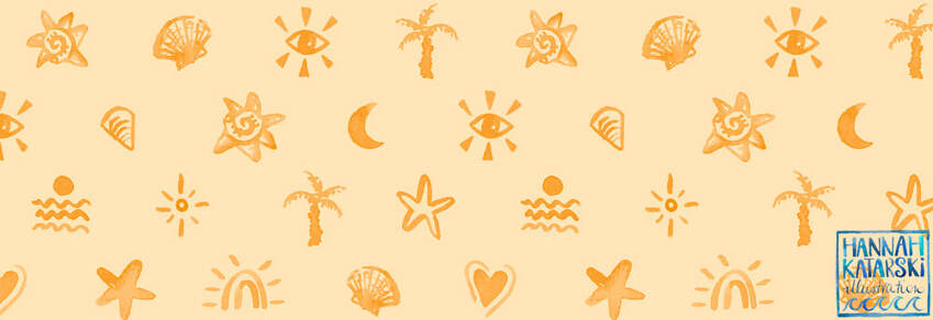 Yellow beach icons