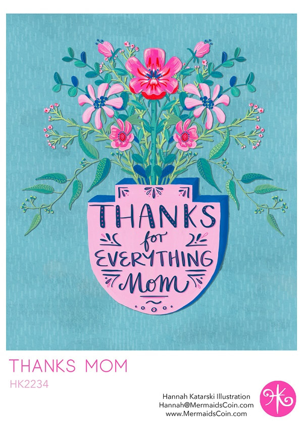 Mothers Day greeting card design