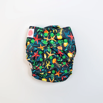 Modern Cloth nappy with watercolour surface pattern 