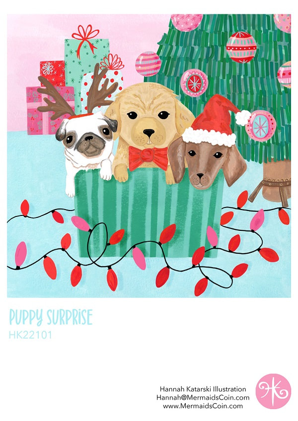 Christmas puppy artwork