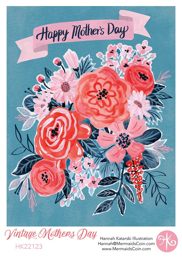Vintage roses mothers day art