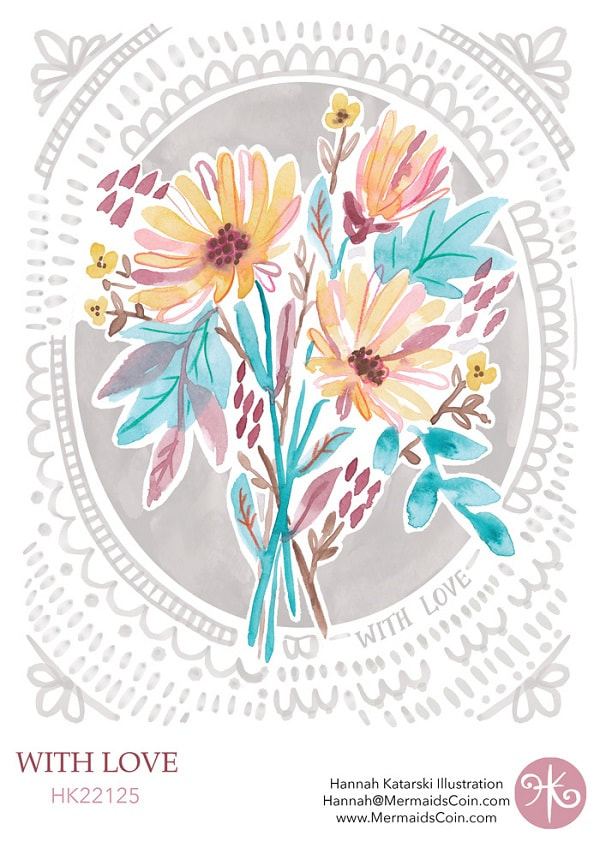 Daisy greeting card with love