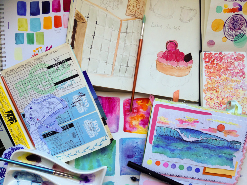 documenting a holiday in watercolour and ink